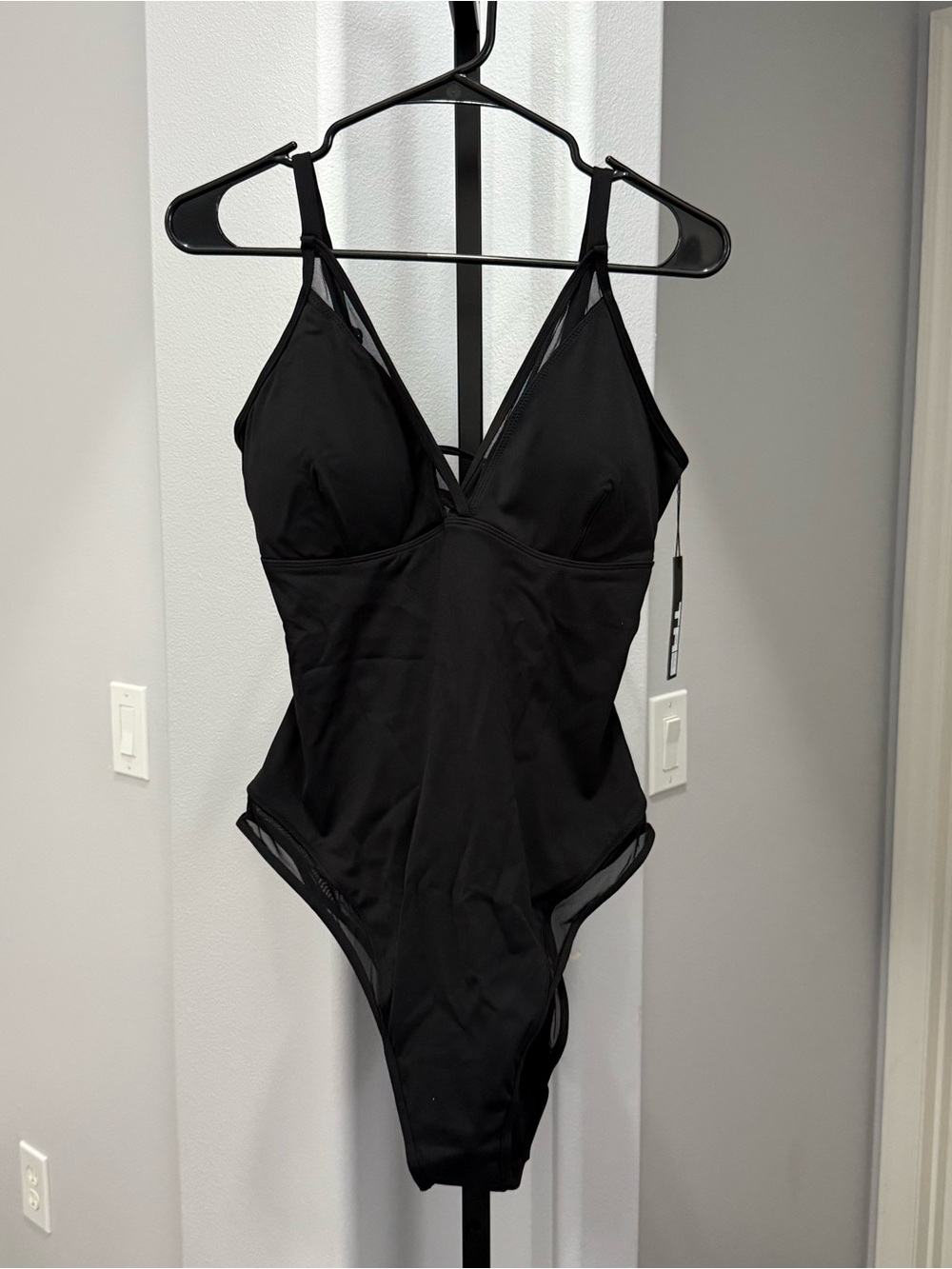TA3 NWT Black Mesh One Piece Swim Swimsuit Shapewear Size 2X Regular/Long
